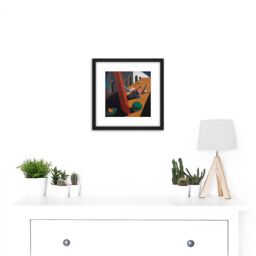 Artery8 Giorgio De Chirico Evil Genius Of A King 8X8 Inch Square Wooden Framed Wall Art Print Picture with Mount in Black - thumbnail 2