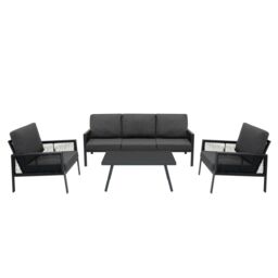 Monstershop Aluminium 4 Piece Sofa Set - Anthracite Grey