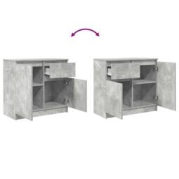 Berkfield Home Sideboard with Drawer Concrete Grey 71x35x65 cm Engineered Wood - Size: 71 x 35 x 65 cm - thumbnail 9
