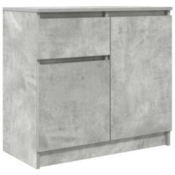 Berkfield Home Sideboard with Drawer Concrete Grey 71x35x65 cm Engineered Wood - Size: 71 x 35 x 65 cm - thumbnail 3