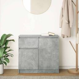 Berkfield Home Sideboard with Drawer Concrete Grey 71x35x65 cm Engineered Wood - Size: 71 x 35 x 65 cm - thumbnail 1