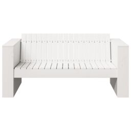 Berkfield Home Garden Sofa 2-Seater 134x60x62 cm White Solid Wood Pine - Size: 134 x 60 x 62 cm - thumbnail 3
