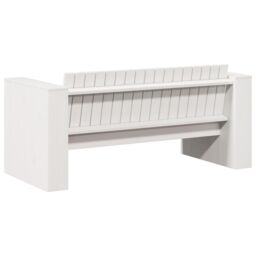 Berkfield Home Garden Sofa 2-Seater 134x60x62 cm White Solid Wood Pine - Size: 134 x 60 x 62 cm - thumbnail 5