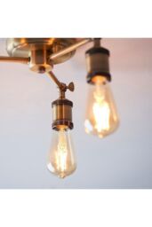 Netlighting Hal Multi Arm Lamp Semi Flush Ceiling Lamp Antique Brass Plate in Gold - thumbnail 5