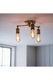 Netlighting Hal Multi Arm Lamp Semi Flush Ceiling Lamp Antique Brass Plate in Gold - thumbnail 4