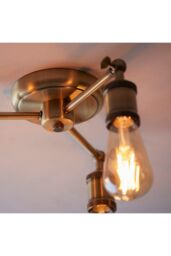 Netlighting Hal Multi Arm Lamp Semi Flush Ceiling Lamp Antique Brass Plate in Gold - thumbnail 6