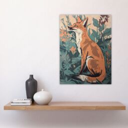 Artery8 Sly Fox By George Sinclair Vintage Botanical Style Modern Painting Teal Orange Aesthetic Large Wall Art Poster Print Thick Paper 18X24 Inch - thumbnail 4