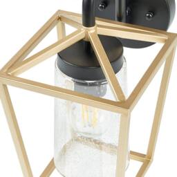 Wyld and Coco Outdoor Wall Light Gold Matte Iron and Glass Sconce - thumbnail 6