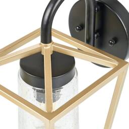 Wyld and Coco Outdoor Wall Light Gold Matte Iron and Glass Sconce - thumbnail 5