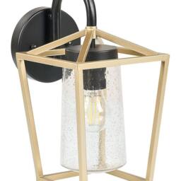 Wyld and Coco Outdoor Wall Light Gold Matte Iron and Glass Sconce - thumbnail 2