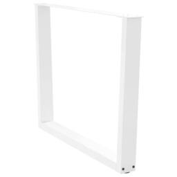 Berkfield Home Modern Dining Table Legs V-Shape 2 pcs White 100x(72-73.3) cm Steel - thumbnail 4