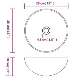 Berkfield Home Bathroom Sink Ceramic Dark Green Round - thumbnail 6