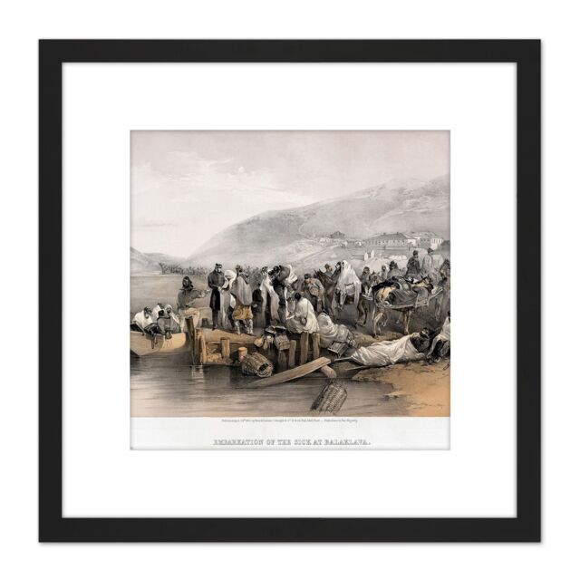 Artery8 Simpson Crimean War Balaklava Sick Wounded 8X8 Inch Square Wooden Framed Wall Art Print Picture with Mount in Black - image 1