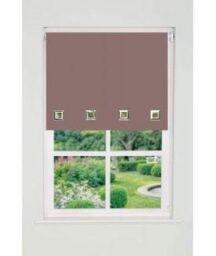 New Edge Blinds Square Eyelet Edge Roller Blind 165cm Drop Brown - Size: 80 cm width x 165 cm drop - thumbnail 1