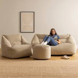 icon Sofa, Armchair & Footstool Bundle, Jumbo Cord in Stone - Size: Medium - thumbnail 2