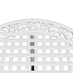Berkfield Home 3 Piece Bistro Set White Cast Aluminium - thumbnail 6