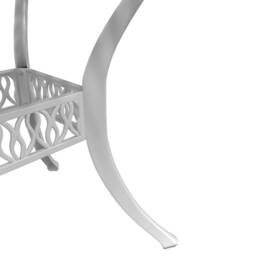 Berkfield Home 3 Piece Bistro Set White Cast Aluminium - thumbnail 5