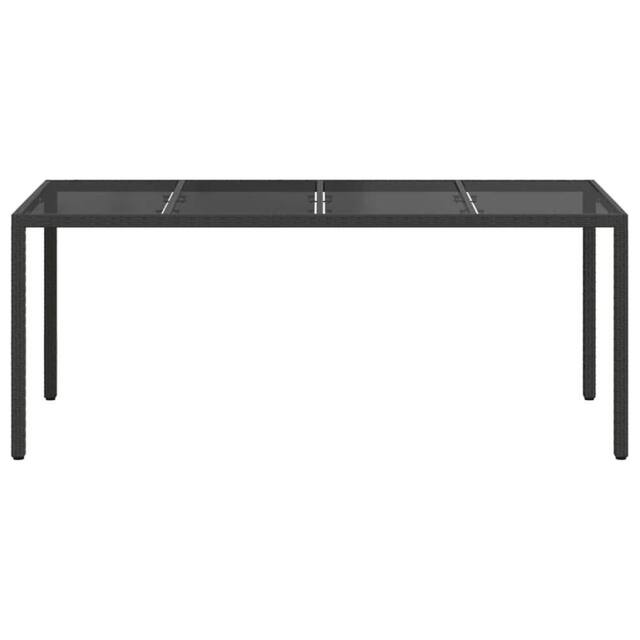 Berkfield Home Modern Garden Dining Table Black 190x90x75 cm Poly Rattan - Size: 190 x 90 x 75 cm - image 1