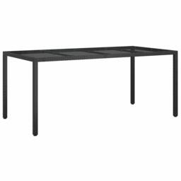 Berkfield Home Modern Garden Dining Table Black 190x90x75 cm Poly Rattan - Size: 190 x 90 x 75 cm - thumbnail 3