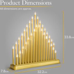 Christow Gold Christmas Candle Bridge Tower 33 LED Window Light Decoration With Timer - thumbnail 6
