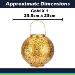 VFM e-Store Solar Lanterns for Garden 23.5cm x 23cm Gold X 1 - Size: 23.5 cm x 23 cm - thumbnail 2
