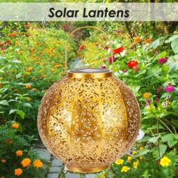 VFM e-Store Solar Lanterns for Garden 23.5cm x 23cm Gold X 1 - Size: 23.5 cm x 23 cm - thumbnail 3