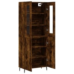 Berkfield Home Highboard Smoked Oak 69.5x34x180 cm Engineered Wood in Brown - thumbnail 4