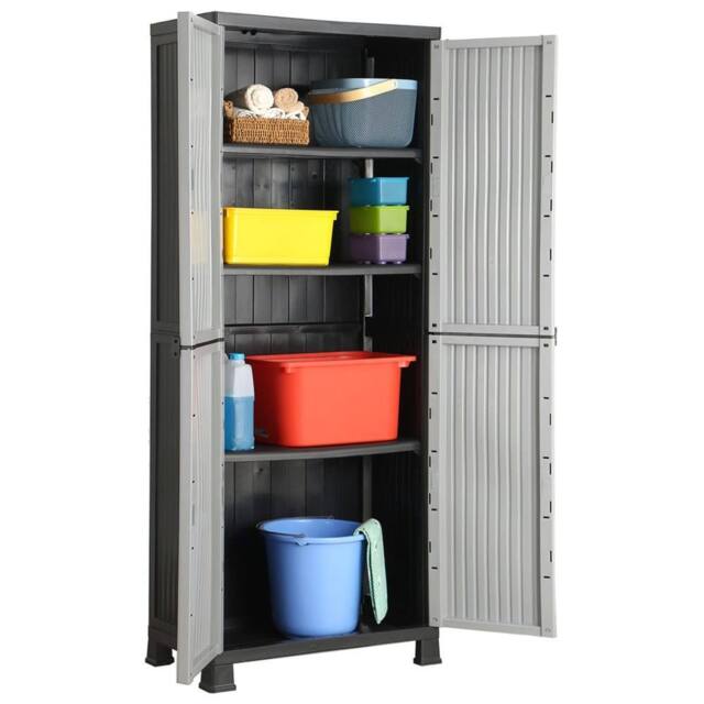 Berkfield Home Plastic Cabinet 68x39x171.5 cm in Grey - image 1