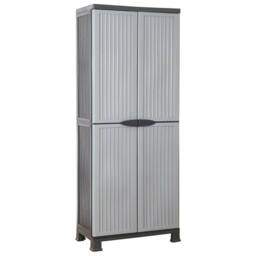 Berkfield Home Plastic Cabinet 68x39x171.5 cm in Grey - thumbnail 2