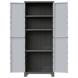 Berkfield Home Plastic Cabinet 68x39x171.5 cm in Grey - thumbnail 6