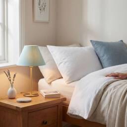 Happy Homewares Traditional 8 Inch Duck Egg Blue Cotton Fabric Coolie Lamp Shade - Size: 8 inches - thumbnail 6