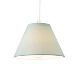 Happy Homewares Traditional 8 Inch Duck Egg Blue Cotton Fabric Coolie Lamp Shade - Size: 8 inches - thumbnail 2