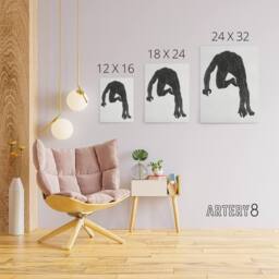 "Artery8 Man muscles Anatomical silhouette study Stolk Canvas Wall Art Print in White - Size: W12"" x H16""" - thumbnail 4