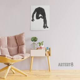 "Artery8 Man muscles Anatomical silhouette study Stolk Canvas Wall Art Print in White - Size: W12"" x H16""" - thumbnail 3