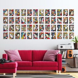 "Artery8 Wall Art Print 50 Pcs Fashion Face Pop Art Bubble Comic Halftone Aesthetic Collage Kit s A6 Set Pack 15x10 cm (6x4"") Decor Student Teen Polka" - thumbnail 3