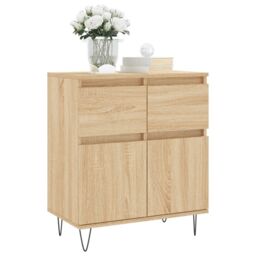 Berkfield Home Sideboard Sonoma Oak 60x35x70 cm Engineered Wood in Brown - Size: 60 x 35 x 70 cm - thumbnail 3