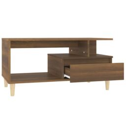 Berkfield Home Coffee Table Brown Oak 90x49x45 cm Engineered Wood - Size: 90 x 49 x 45 cm - thumbnail 6