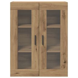 Berkfield Home Wall-Mounted Cabinet with Glass Doors Artisan Oak 69.5x34x90 cm in Brown - thumbnail 6