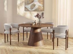 Vente-unique 4 - Seater Round Dining Table With - Dark Natural - ANTALIZA in Walnut - thumbnail 3