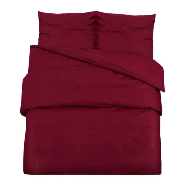Berkfield Home Duvet Cover Set Bordeaux 155x220 cm Light-weight Microfiber in Red - image 1