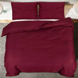 Berkfield Home Duvet Cover Set Bordeaux 155x220 cm Light-weight Microfiber in Red - thumbnail 5