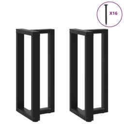 Berkfield Home Bar Table Legs T-Shaped¬†2 pcs Black 40x35x(90-91) cm Steel - thumbnail 1