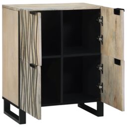 Berkfield Home Media Storage Cabinets & Racks with Storage with Door White & Black - thumbnail 2