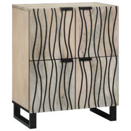 Berkfield Home Media Storage Cabinets & Racks with Storage with Door White & Black - thumbnail 1