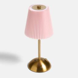 OHS Pleated Bedside Lamp LED Rechargeable Cordless Night Light in Pink - thumbnail 4