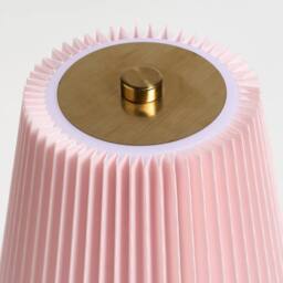 OHS Pleated Bedside Lamp LED Rechargeable Cordless Night Light in Pink - thumbnail 5