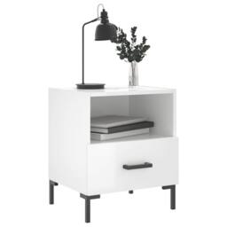 Berkfield Home Bedside Cabinets 2 pcs High Gloss White 40x35x47.5 cm Engineered Wood - thumbnail 4