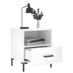 Berkfield Home Bedside Cabinets 2 pcs High Gloss White 40x35x47.5 cm Engineered Wood - thumbnail 3
