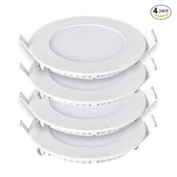 ENER-J 3W Recessed Round LED Mini Panel 85mm diameter (Hole Size 70mm), CE Driver, 90 Lm/Watt, RA 80, 3000K (Pack of 4) - thumbnail 1