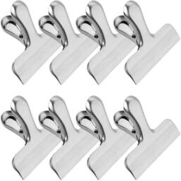 SPETLEK 8x Food Bag Clips Stainless Steel 3-inch Wide in Silver - thumbnail 1